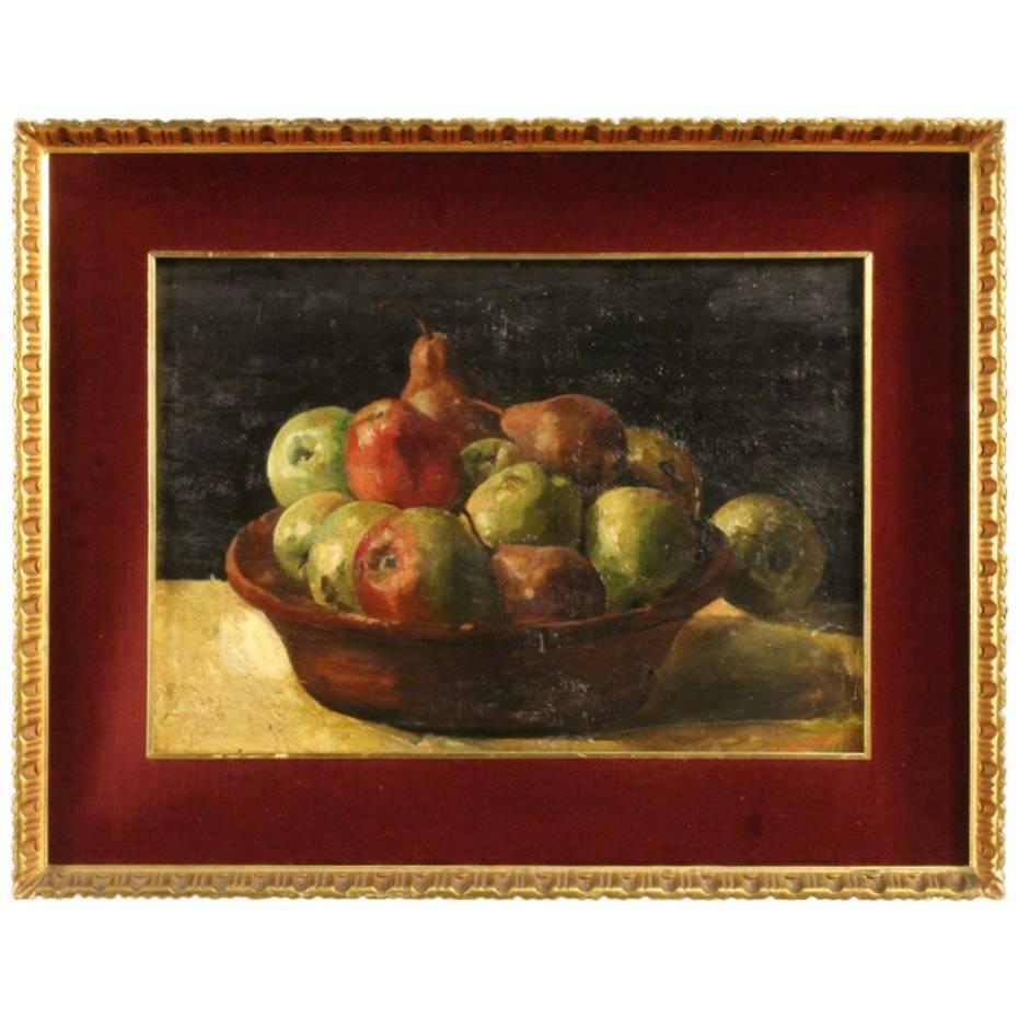20th Century French Signed Still Life Painting Oil on Panel