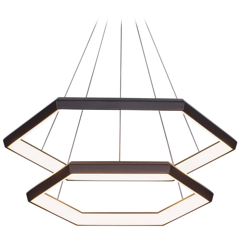 HEXIA CASCADE HXC28 - Black Hexagon Modern LED Chandelier Light ... HEXIA CASCADE HXC28 - Black Hexagon Modern LED Chandelier Light ...