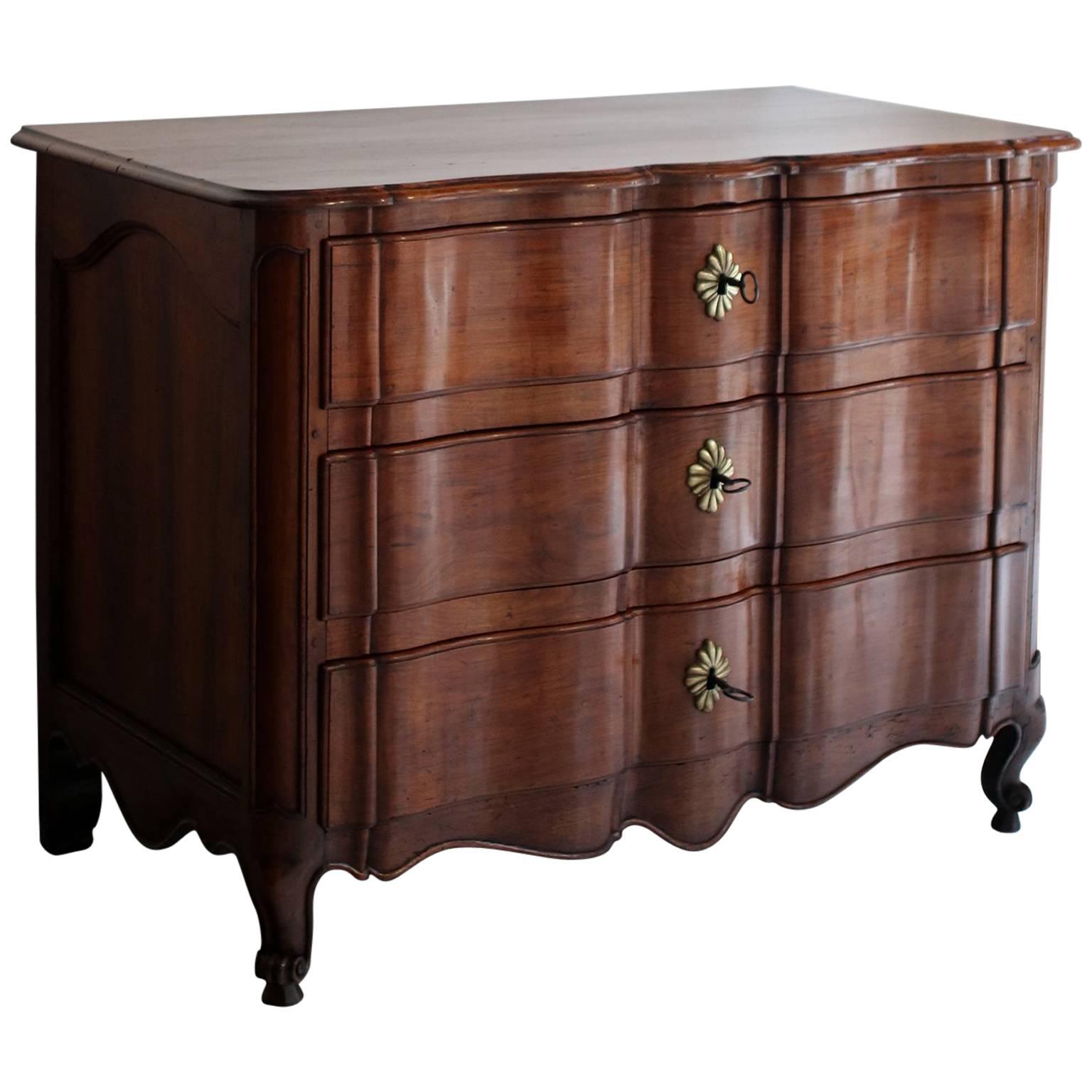 18th Century French Walnut Commode For Sale