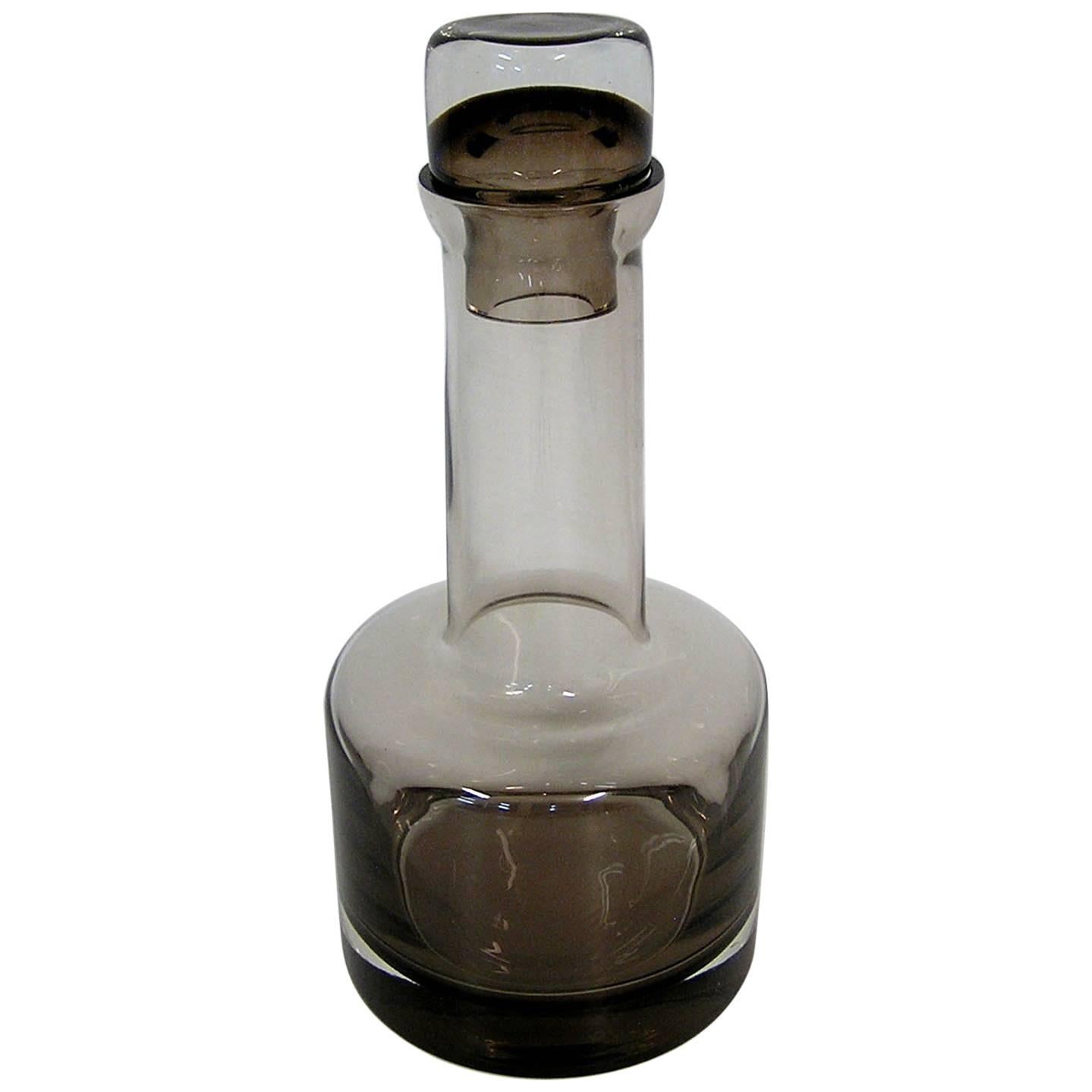 1960s Holmegaard Smoked Glass Decanter by Per Lutkin, Denmark For Sale