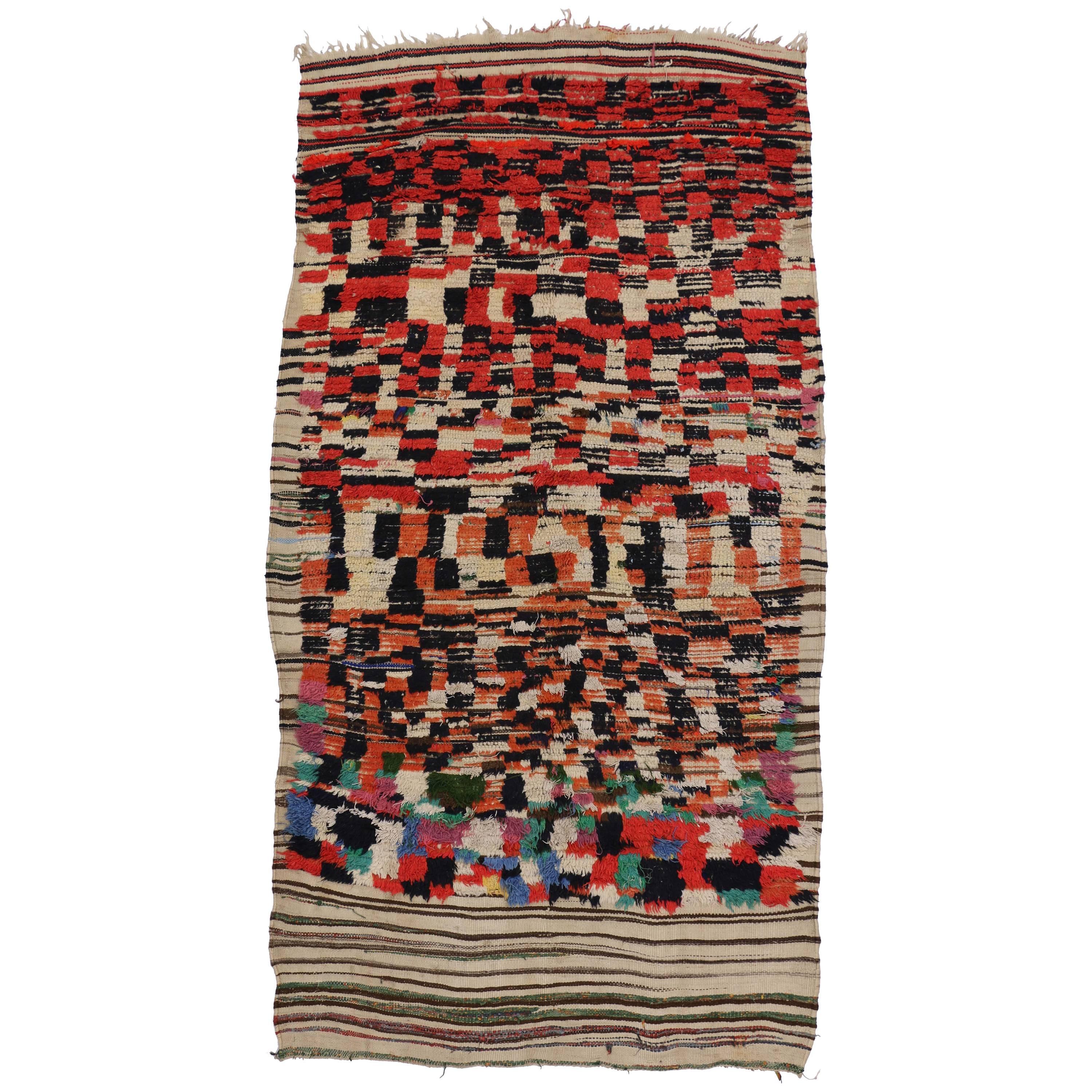Vintage Berber Moroccan Rehamna Rug with Post-modern Tribal Style
