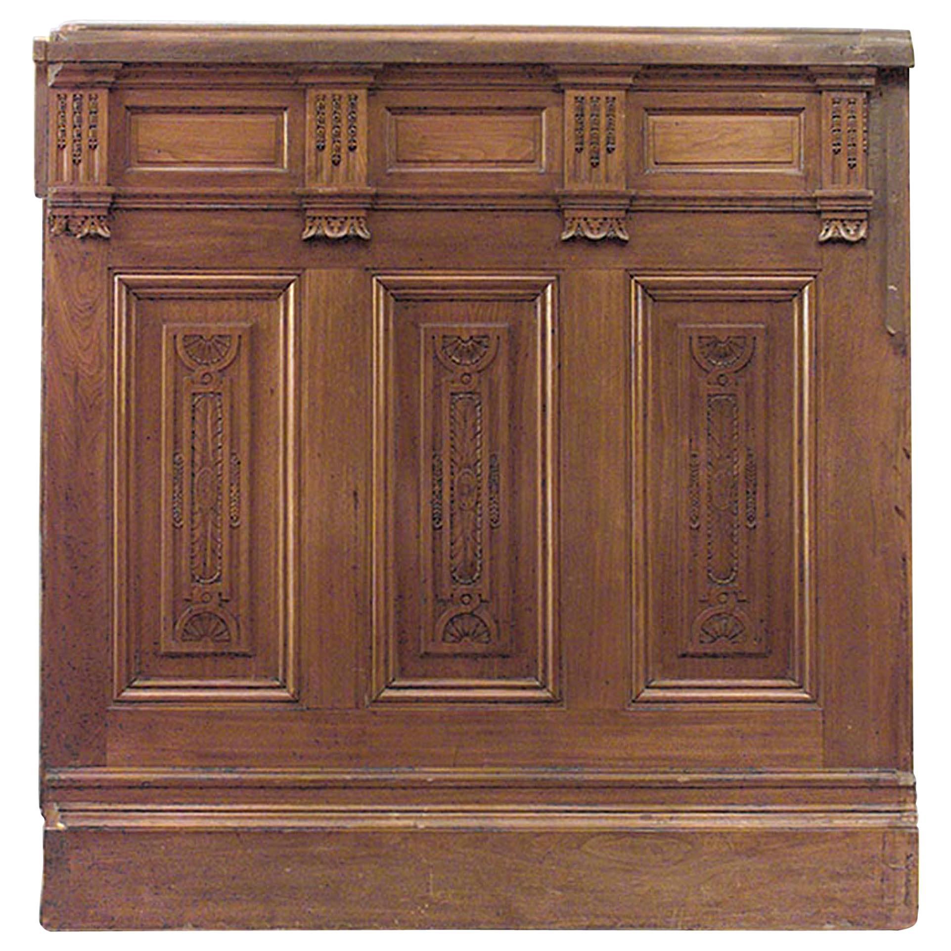 Set of 14 American Victorian Carved Walnut Paneled Room Pieces