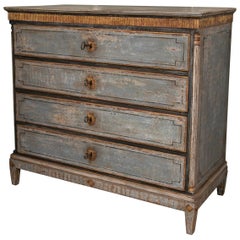 Large 18th Century Swedish Painted Chest of Drawers