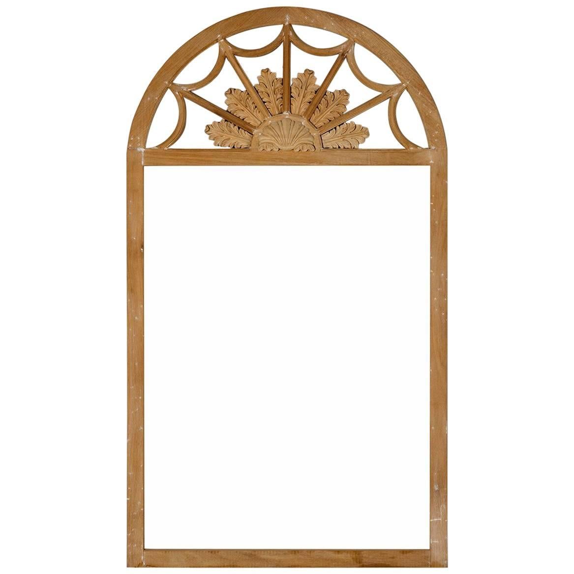 Queen Anne Style Frame Bleached Mahangony Field of Flower Crest For Sale