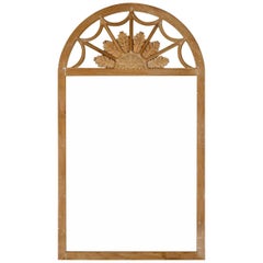 Vintage Queen Anne Style Frame Bleached Mahangony Field of Flower Crest