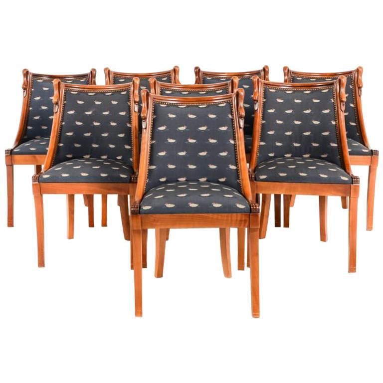 Rare Empire-Style Solid Cherry Dining Chairs