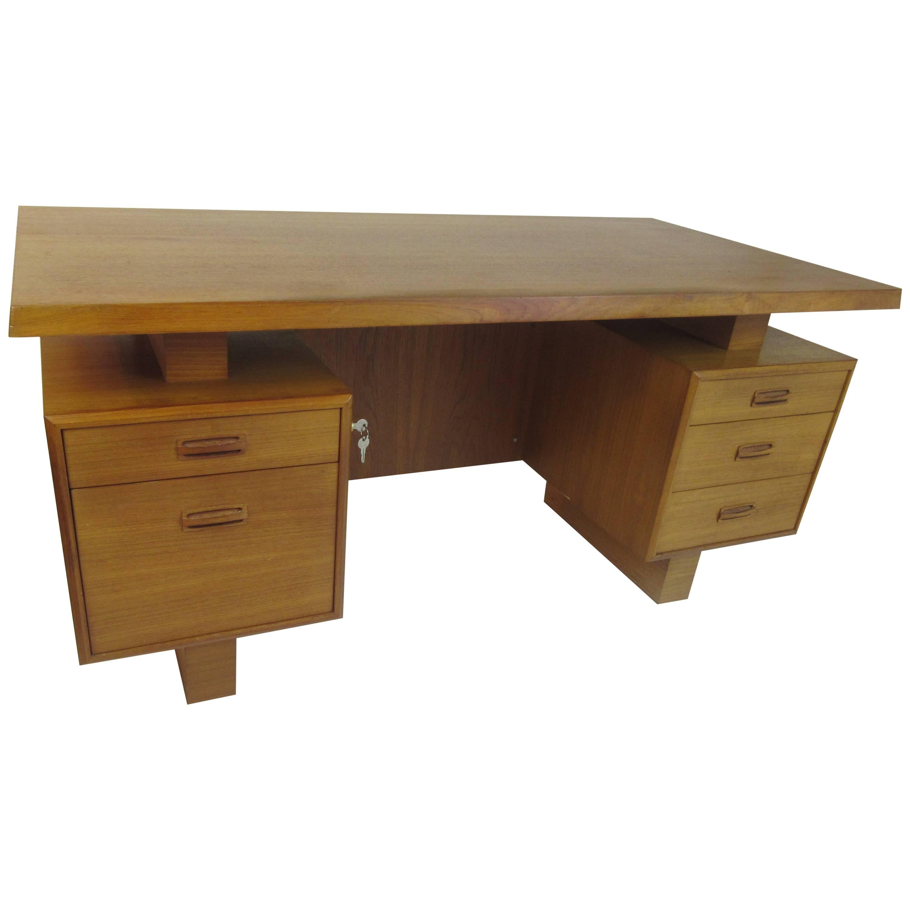 Teak Double Pedestal Desk