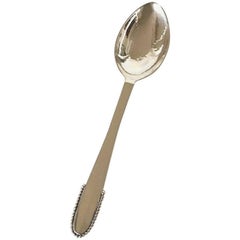 Georg Jensen Sterling Silver Beaded Dessert Spoon No 021
