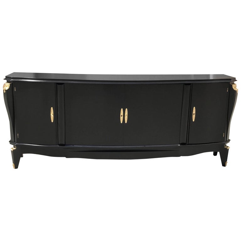 Classic French Art Deco Ebonized Sideboard / Buffet Style of Jules