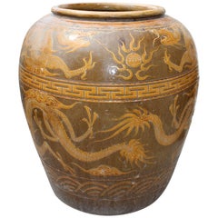 Early 20th Century Oriental Glazed Ceramic Planter