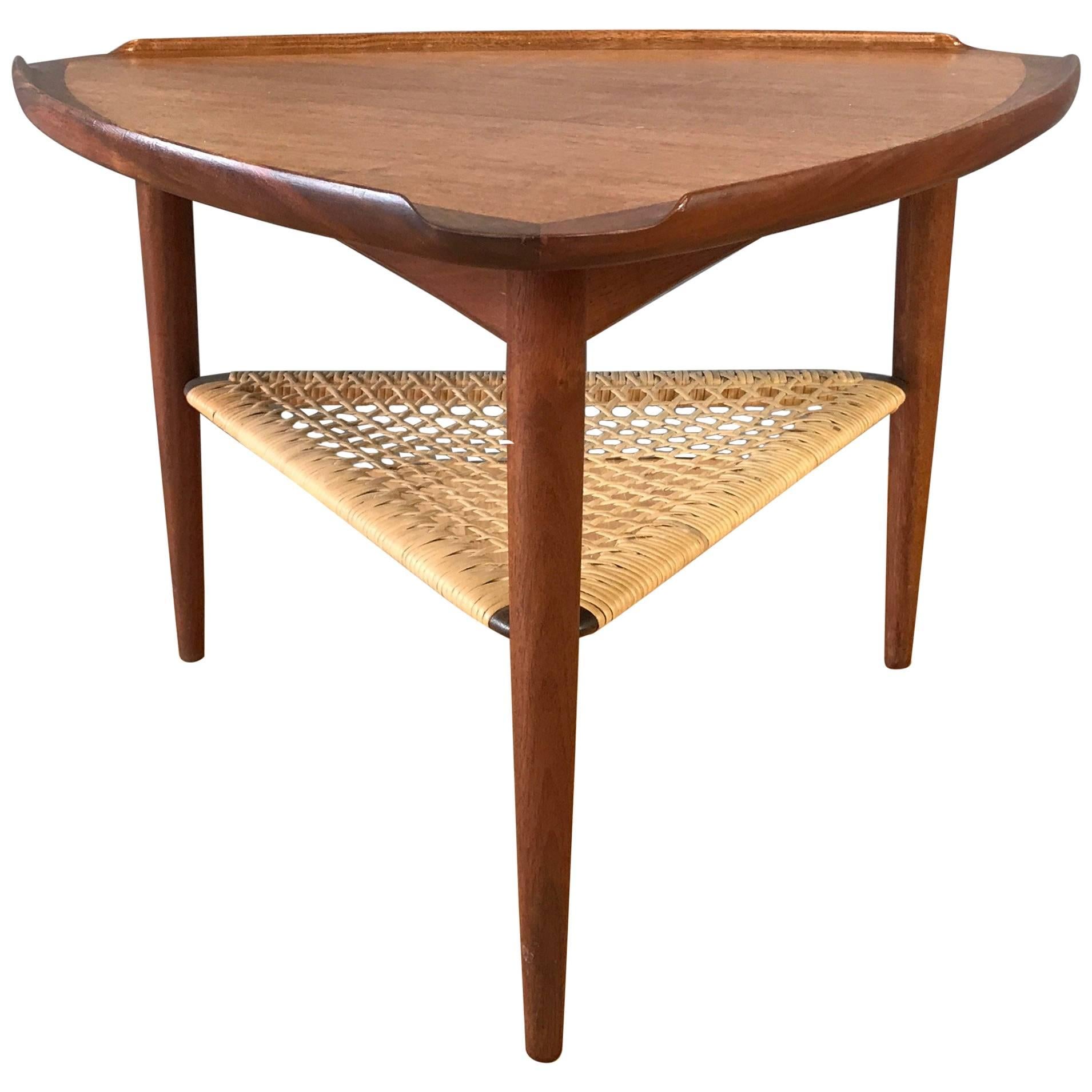 Ib Kofod-Larsen for Selig Teak and Cane “Wedge” Table