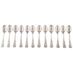 12 Tea Spoons, Cohr, Denmark, "Herregaard" Silver Cutlery