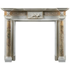 Statuary & Siena Marble Fireplace of 18th Century Palladian Design