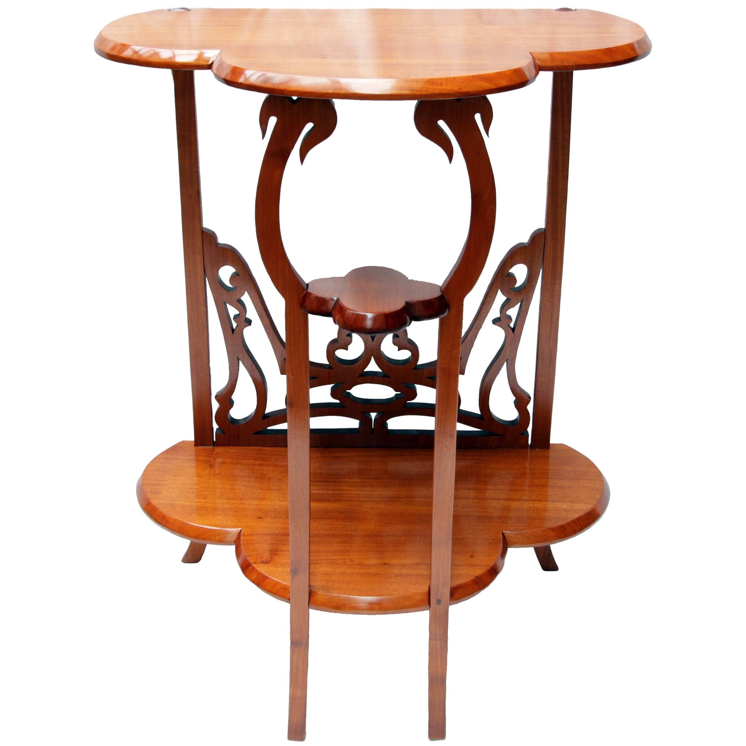 Art Nouveau Small Console Side Mahogany Table
