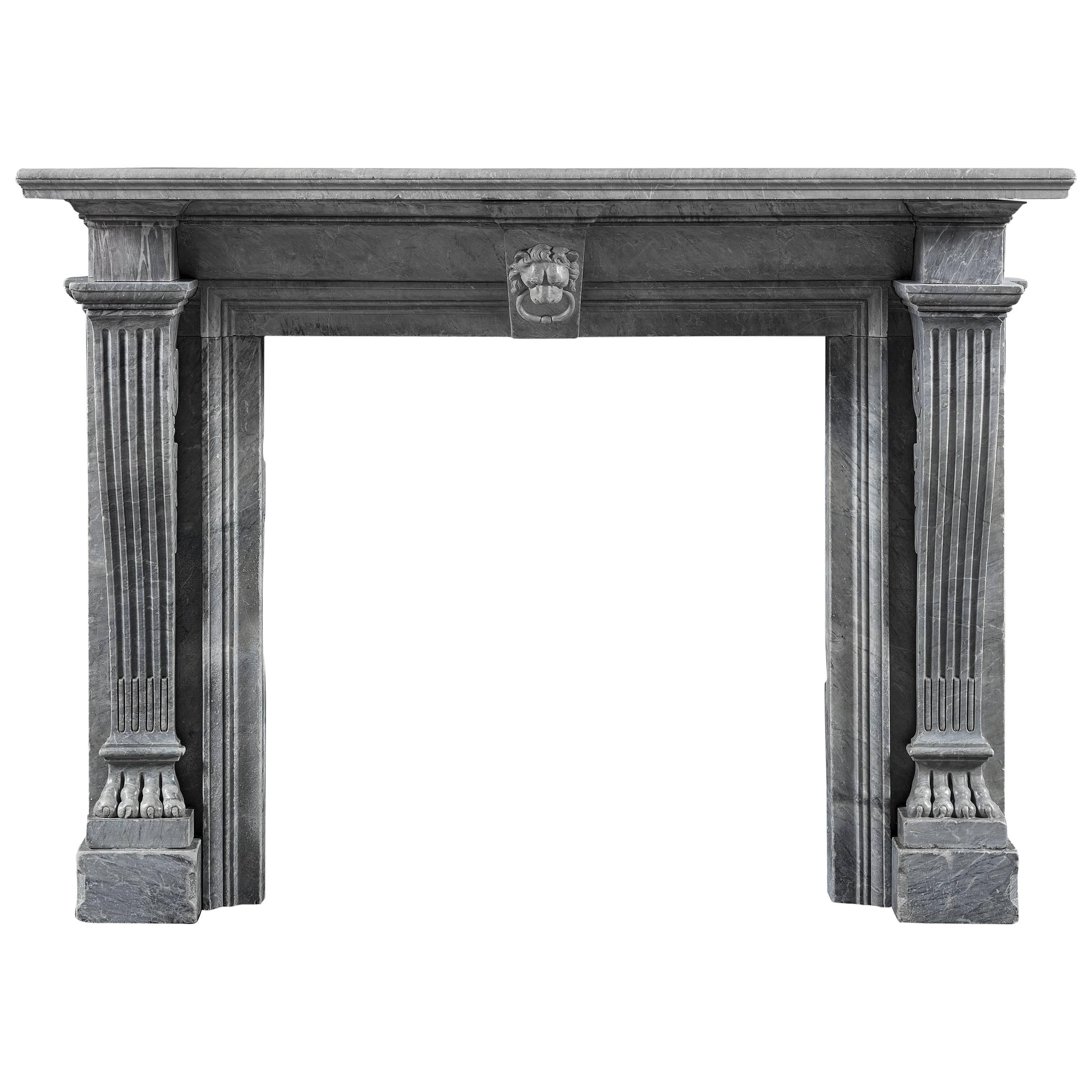 Early 19th Century Chimneypiece of Italian Bardiglio Imperiale Marble