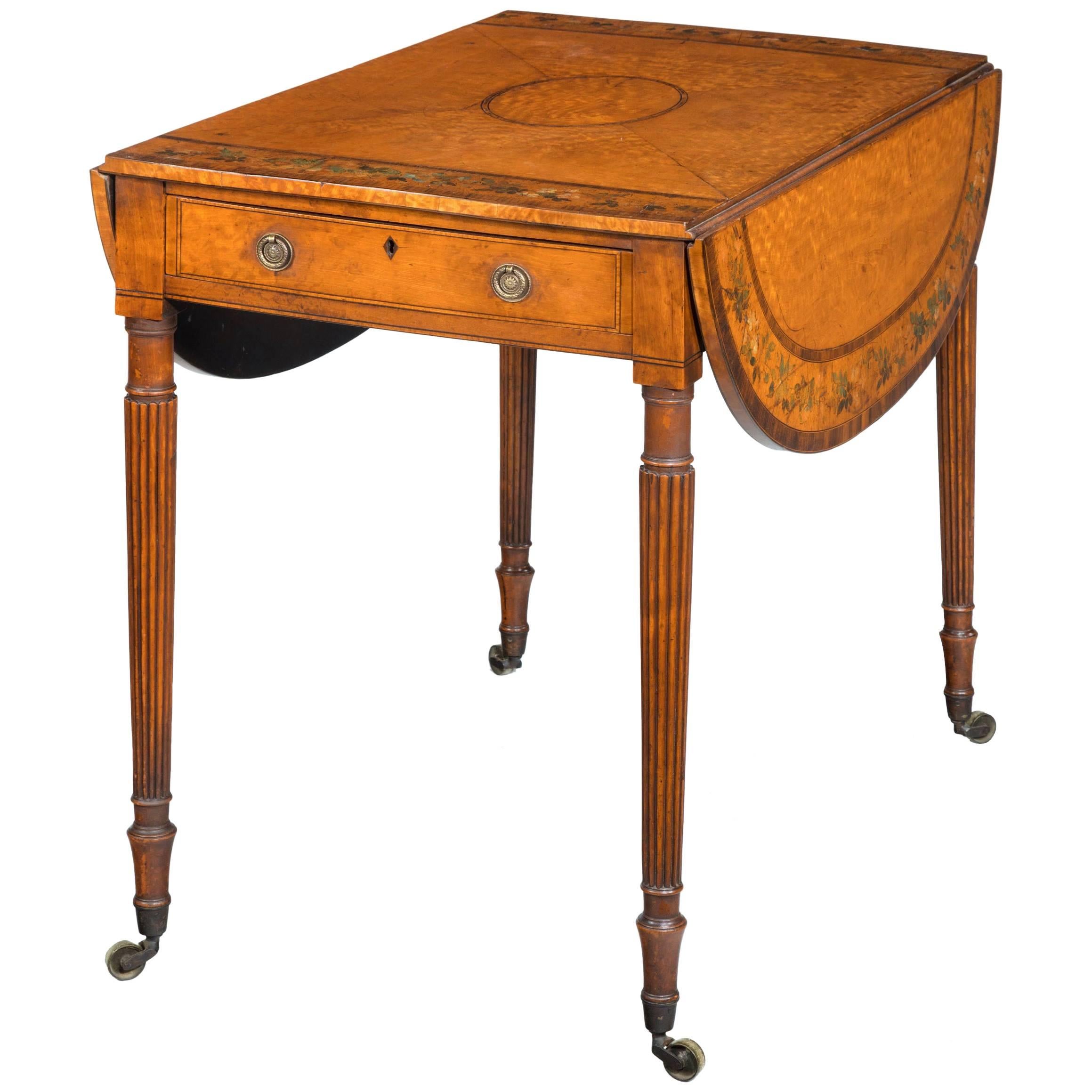 Small George III Period Satinwood Pembroke Table