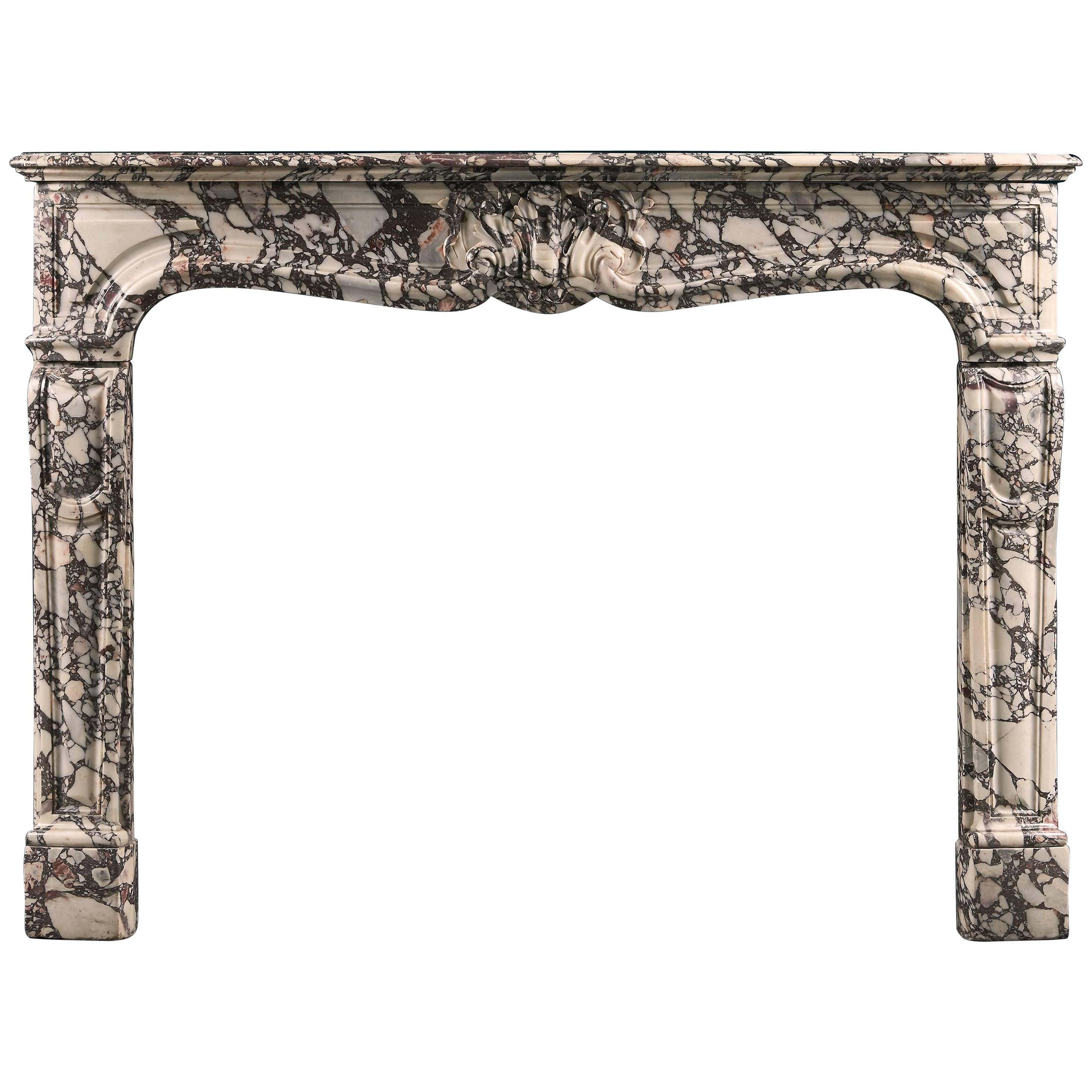 Mid-18th Century French Louis XV Rococo Style Fireplace