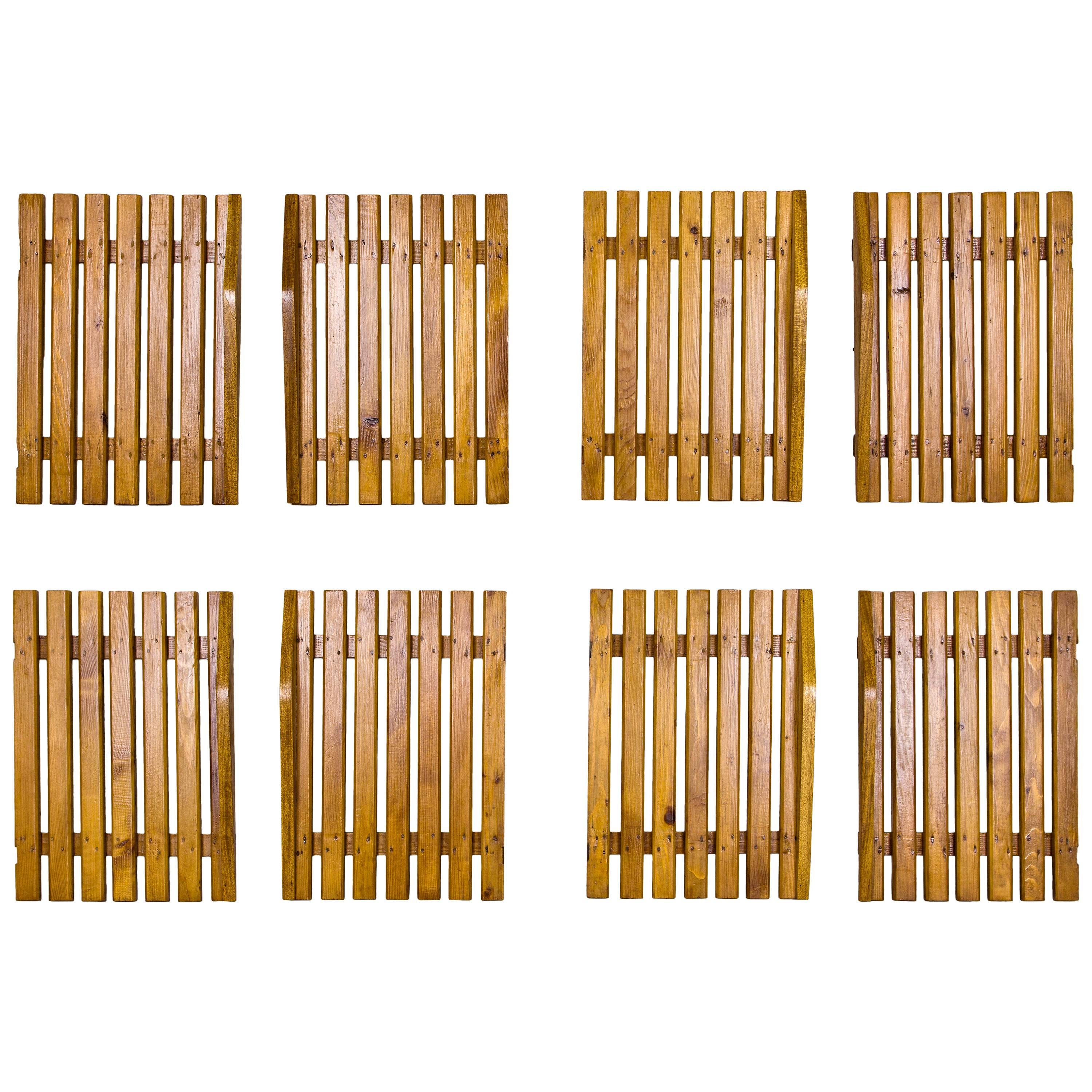 Set of Four Pairs of Charlotte Perriand Slat Doors, circa 1950, France