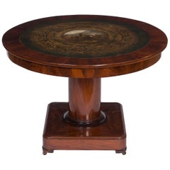 Rare Saloon Table with Painting from Belgium