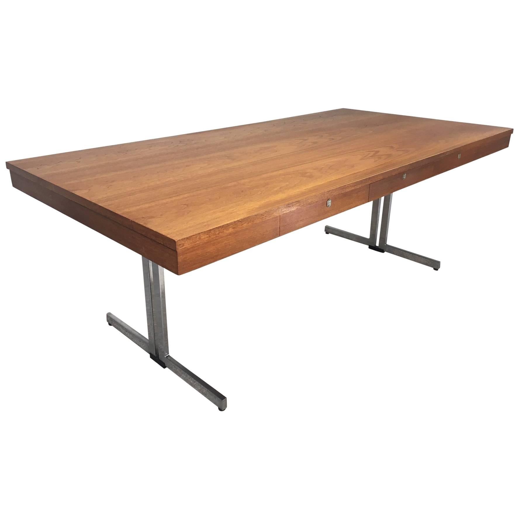 Midcentury Executive Desk Attributed to Walter Knoll Germany, circa 1960