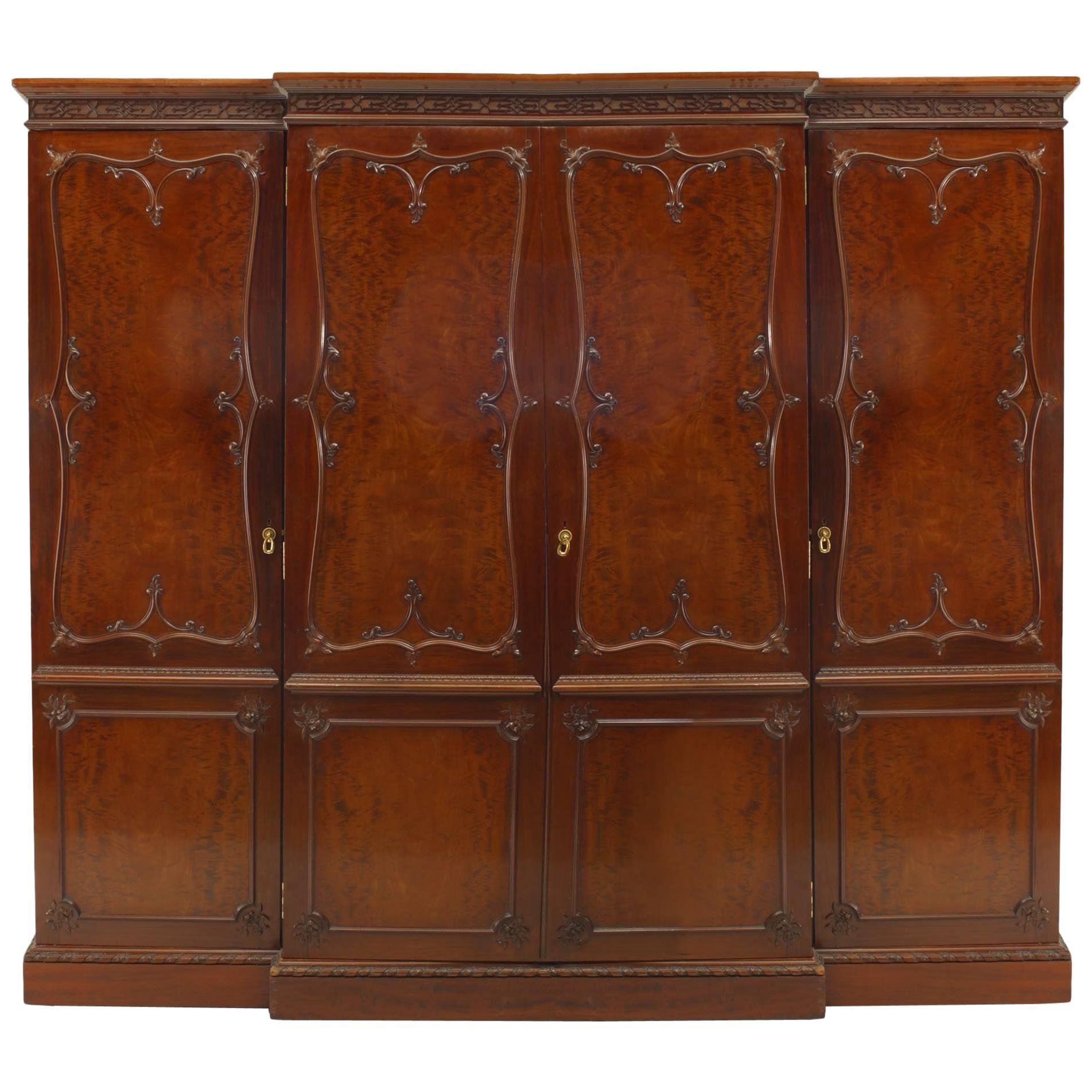 English Victorian Mahogany Armoire For Sale