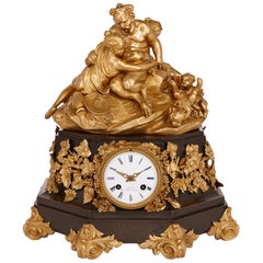 Neoclassical Style Gilt Bronze 'Wine Themed' Mantel Clock