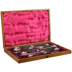 Victorian Carving Set Mahogany Box