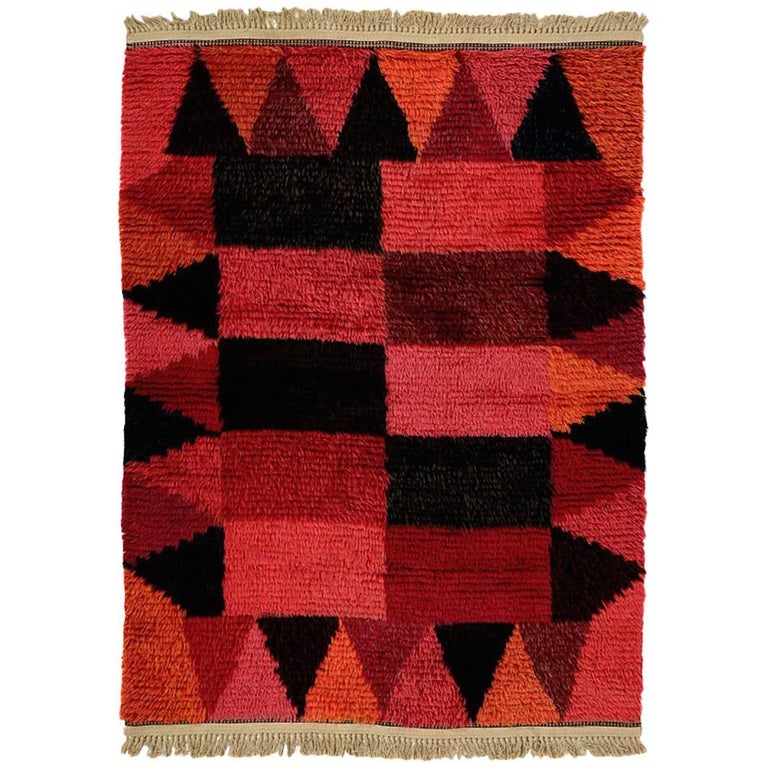 Vintage Swedish Rya Rug at 1stdibs