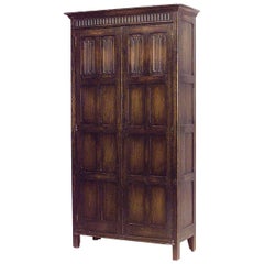 English Renaissance Style Stained Oak Armoire