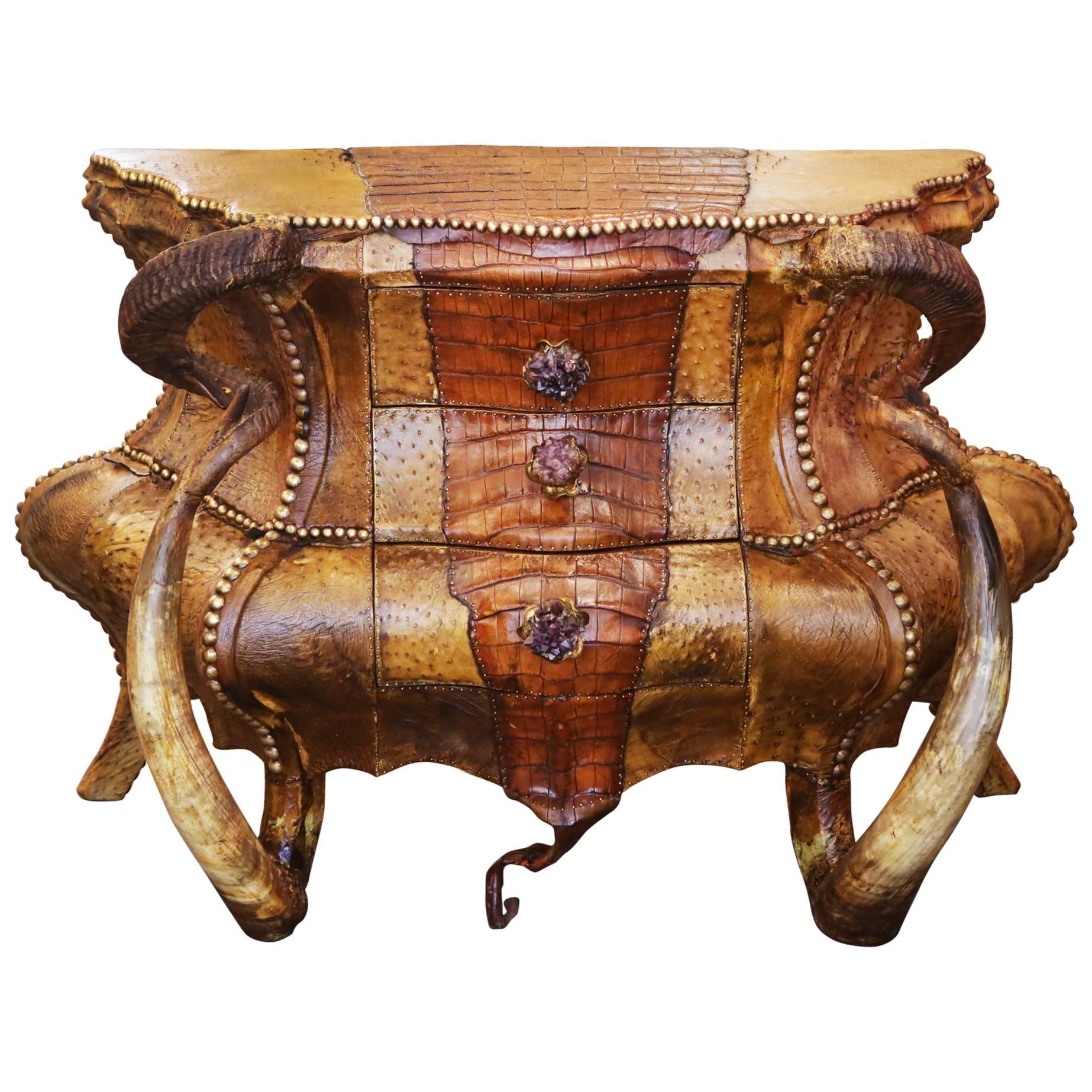 Crocodile and Amethyst Chest of Drawers