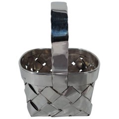 Cartier Sterling Silver Handmade Miniature Country Basket