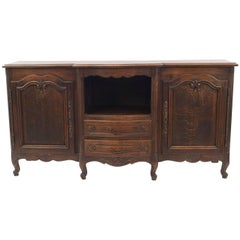 French Provincial Dark Stained Oak Sideboard / Credenza