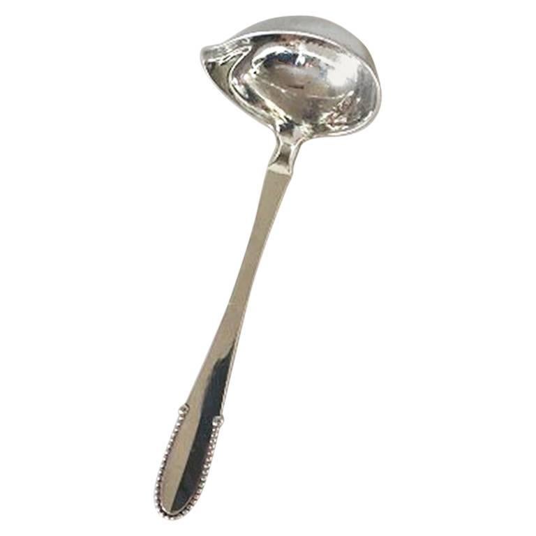 Jensen Sterling Silver Beaded Gravy Ladle 153 For Sale at 1stDibs