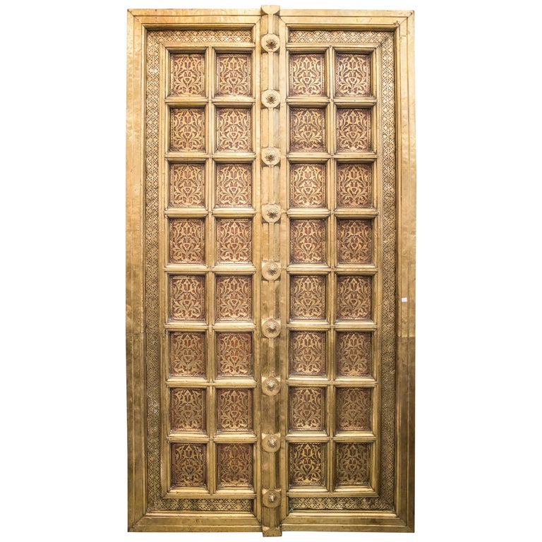 19th Century Brass And Copper On Wood Spanish Door At 1stdibs