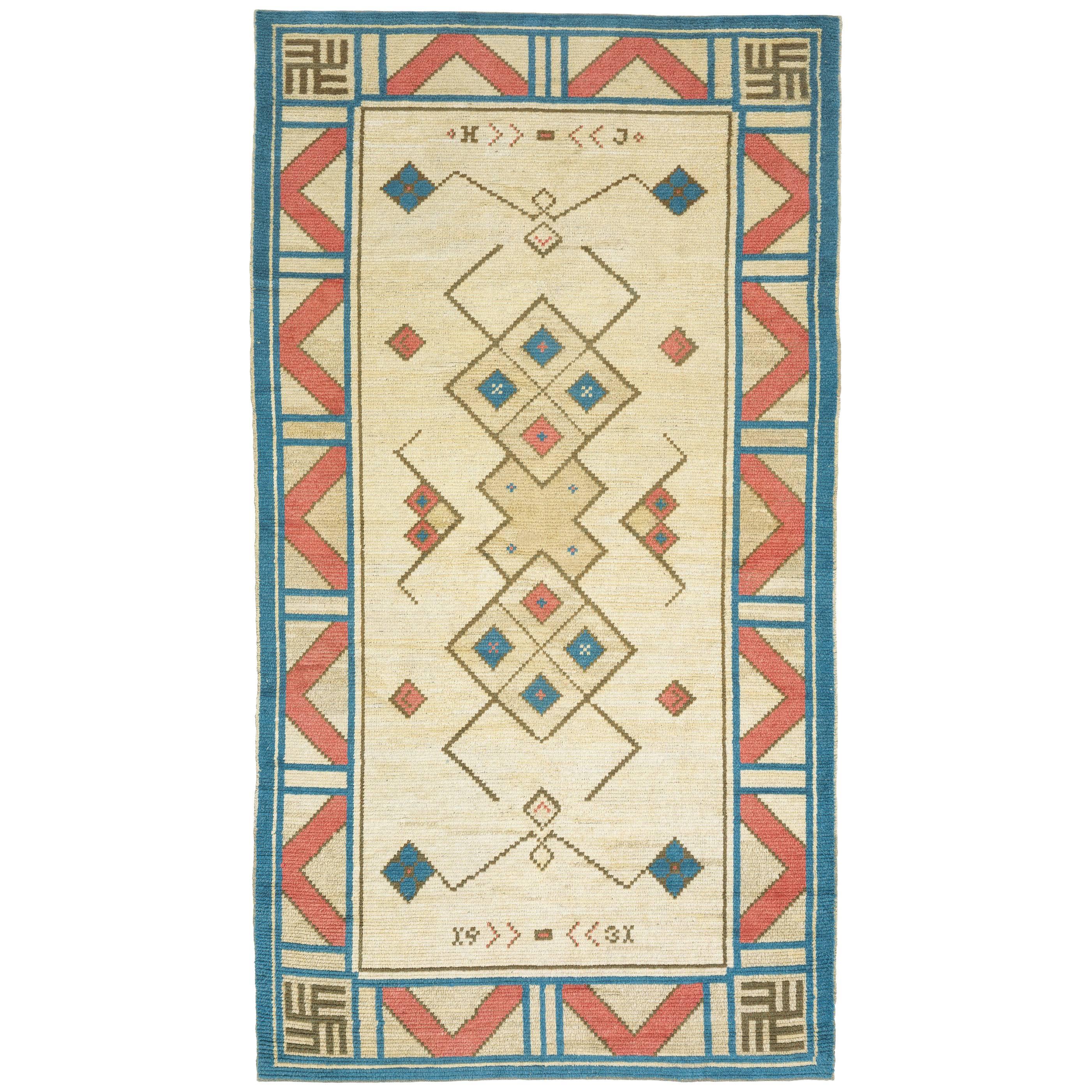 Vintage Swedish Pile Weave Rug, 1931 For Sale