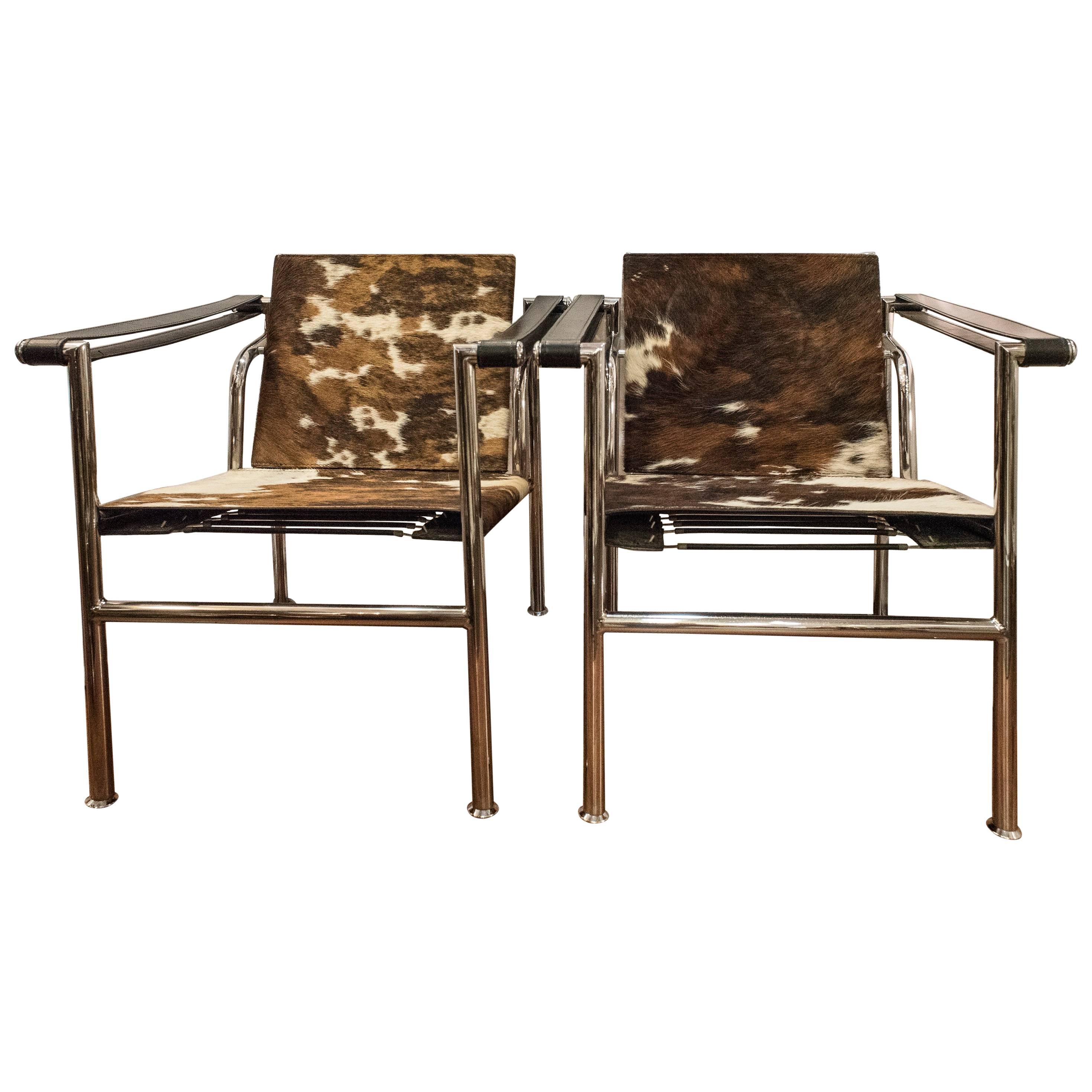 Le Corbusier Style Cowhide Upholstery 'Lc-1' Chair