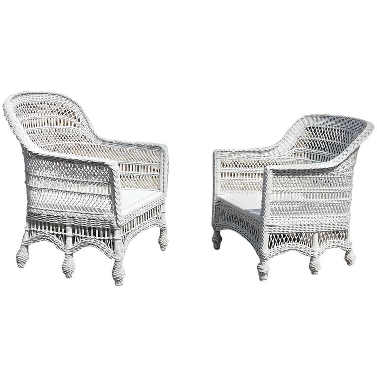 Antique Victorian Six Legged Wicker Chairs At 1stdibs - Victorian Wicker Porch Furniture