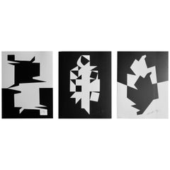 Optical Art Black and White Modern Lithographs by Victor Vasarely, Switzerland