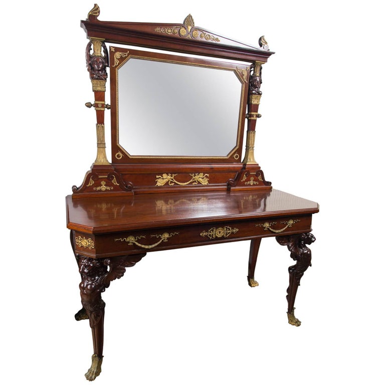 French Empire Mahogany Dressing Table For Sale at 1stDibs