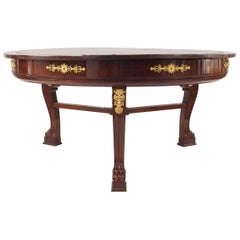 Antique French Empire Potheau Mahogany and Gilt Center Table