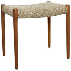 Original 1960s Teak Fabric Stool by Niels O. Möller for Möller Models, Denmark