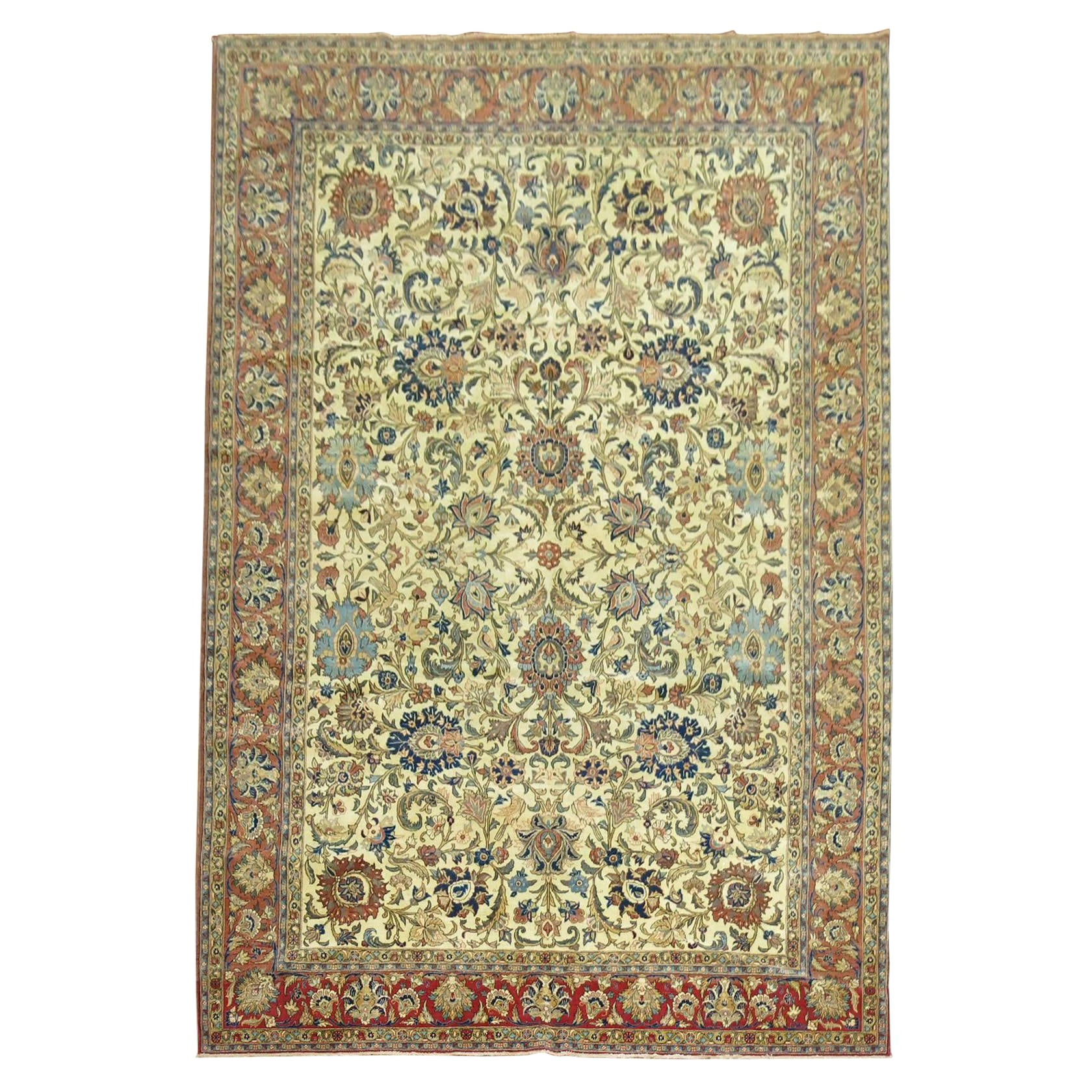 Colección Zabihi Alfombra Persa Antigua Qum Tamaño Habitación en venta