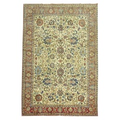 Zabihi Collection Antique Persian Qum Room Size Rug