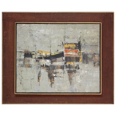 1960s Israeli Abstract Expressionist Painting by Efraim Modzelevich