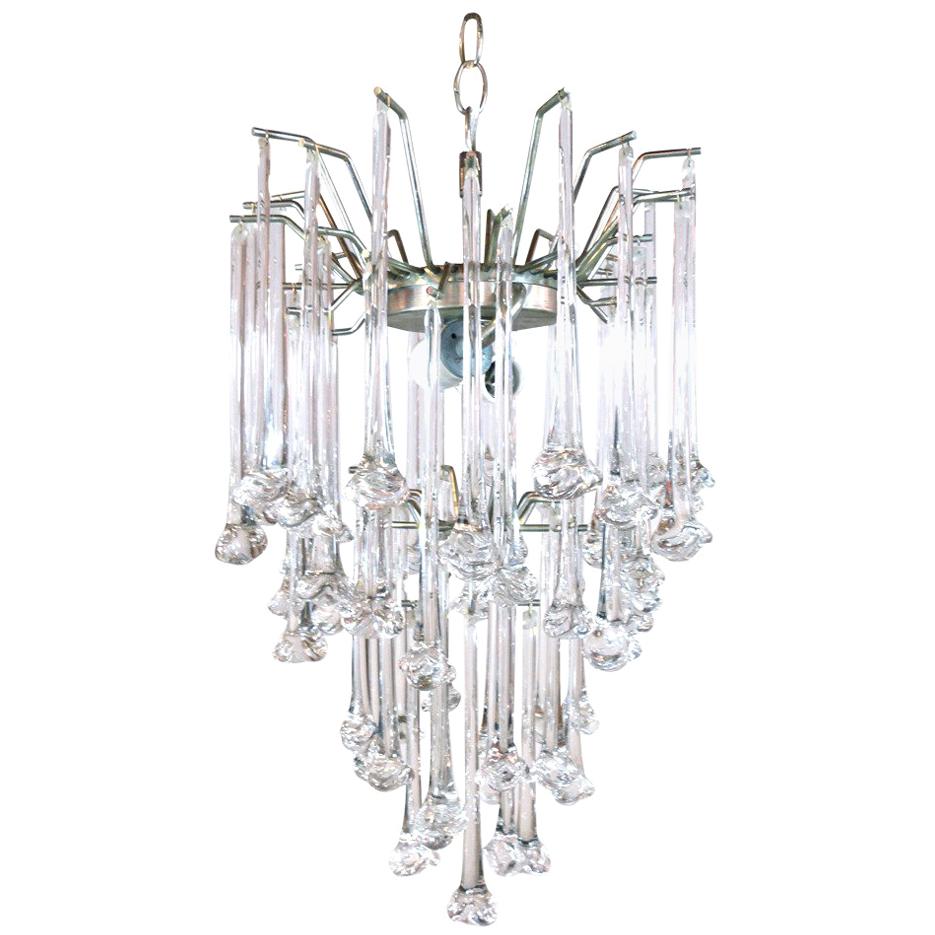 Murano Glass Drop Chandelier by Venini at 1stdibs