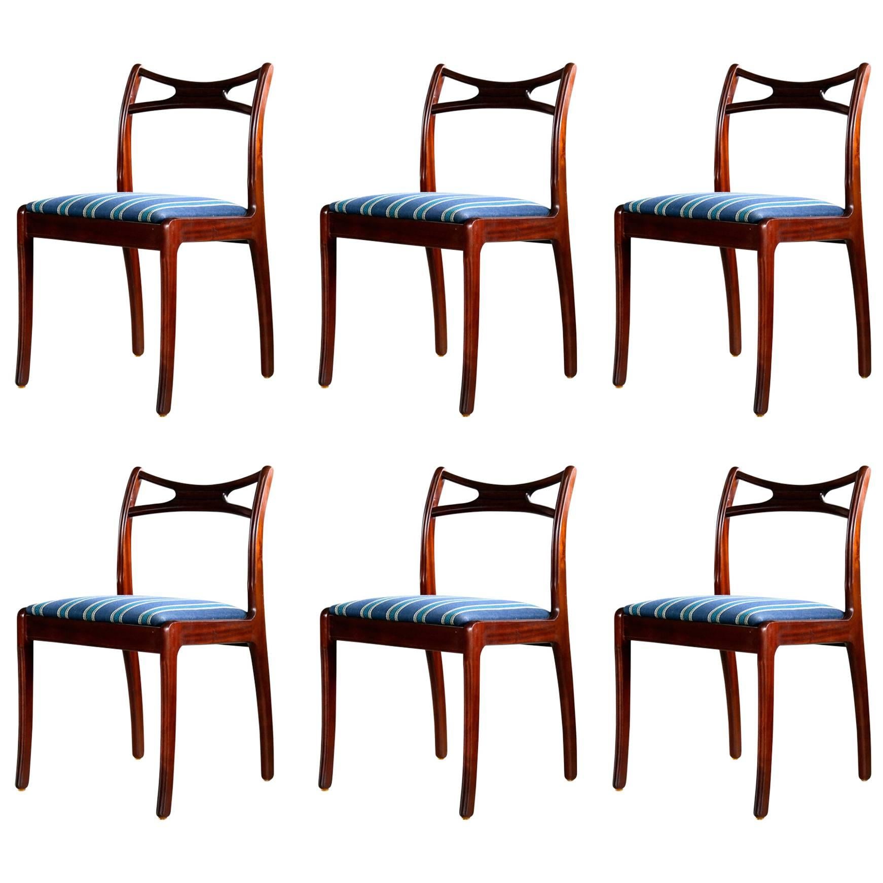 Danish Midcentury Set of Six Mahogany Dining Chairs
