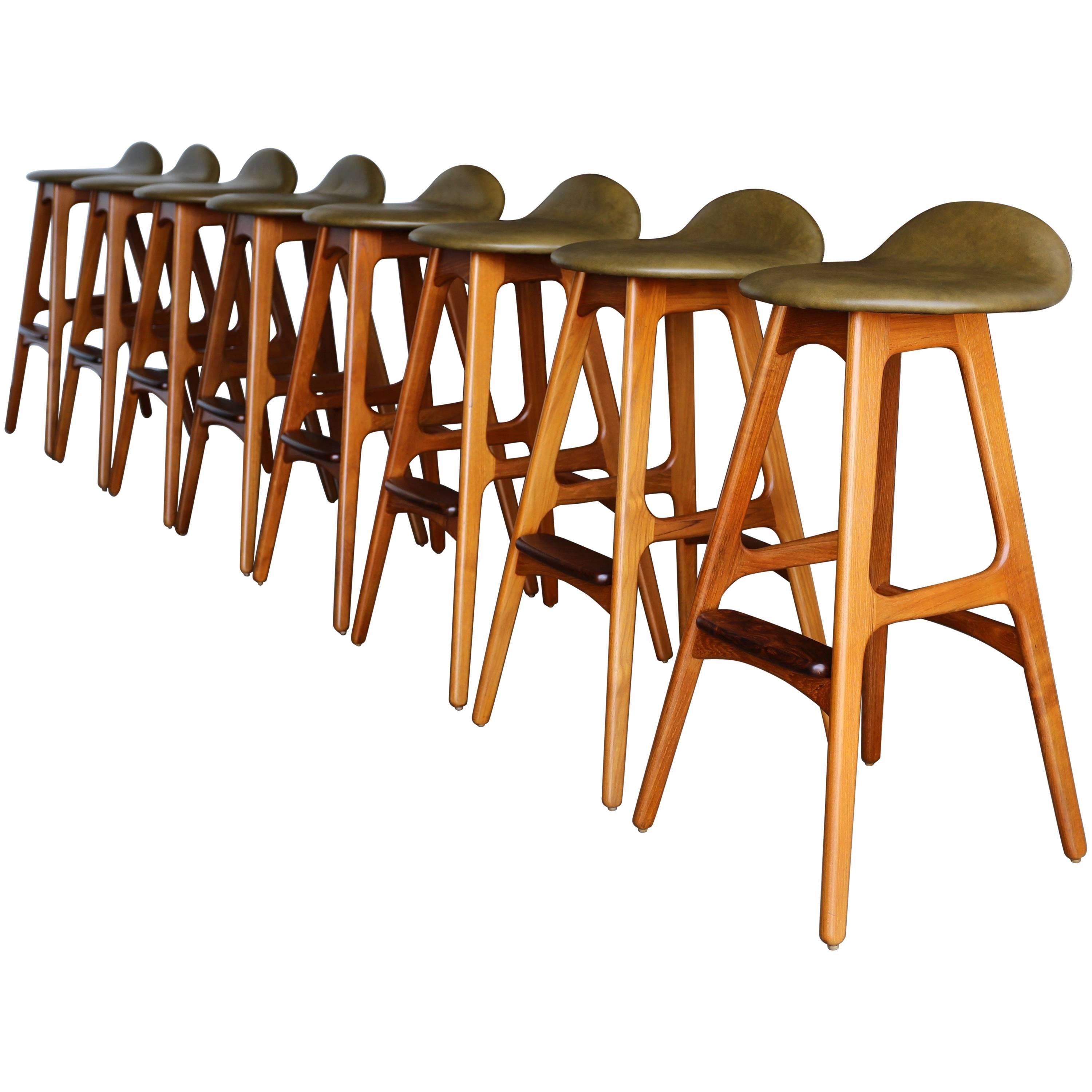 Set of Eight Barstools by Erik Buch