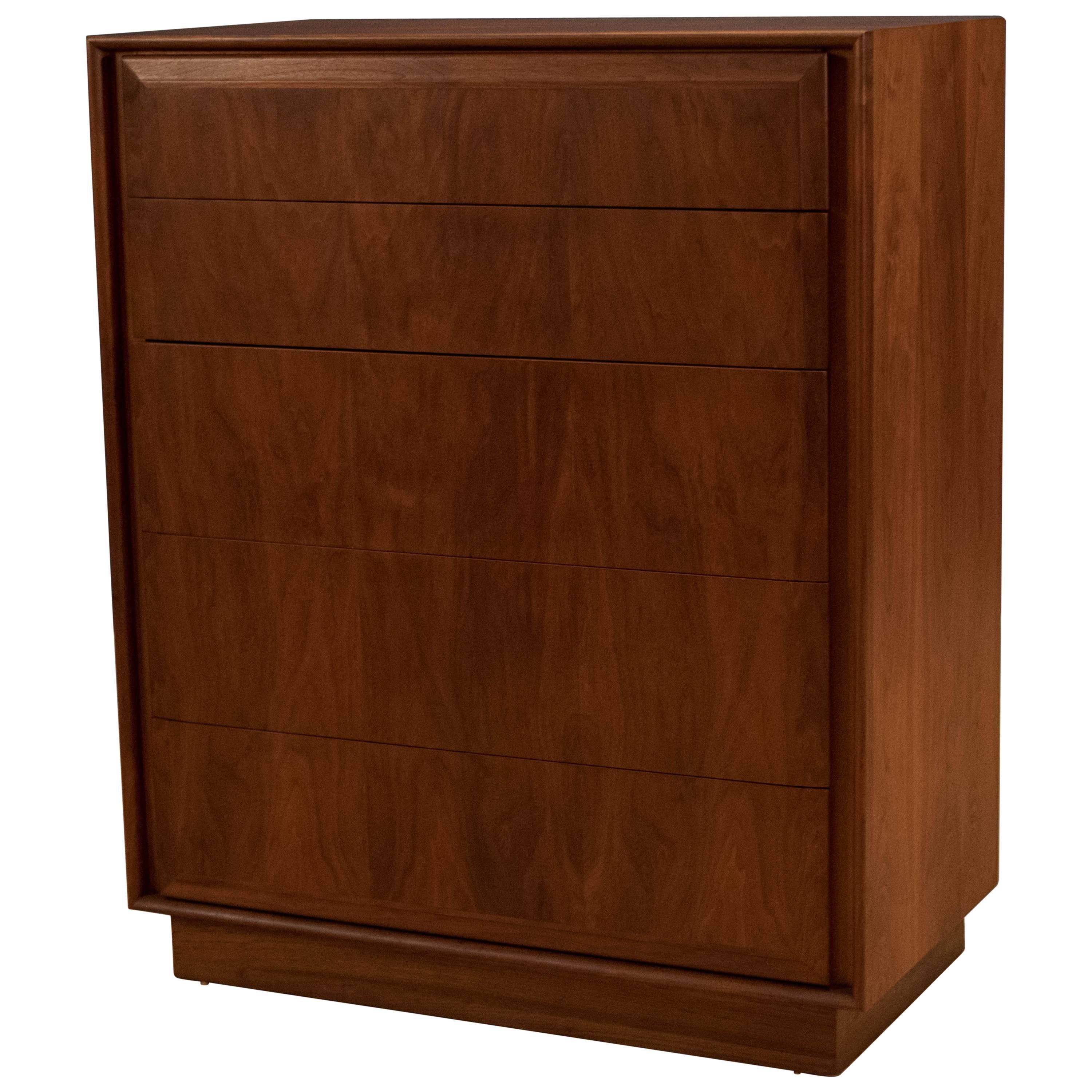 Mid Century Walnut Tall Dresser by Dillingham