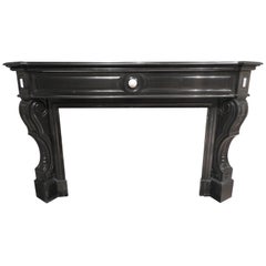 Early 20th Century Belgian Black Marble Fireplace