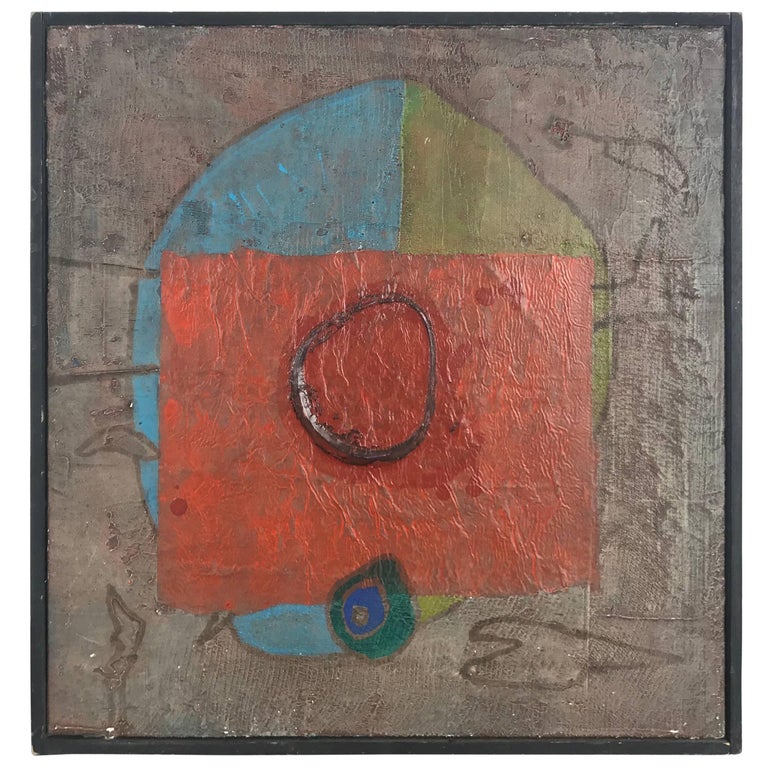 Modern Abstract Oil on Canvas Painting "Circle" by D.Siegner For Sale